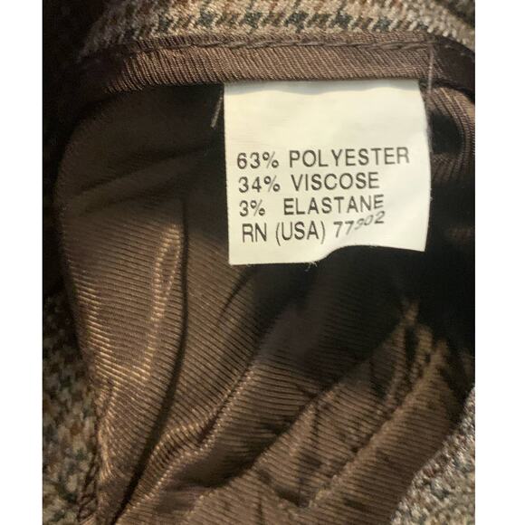 Zara Basic brown houndstooth high waisted pleated pants size Medium - Picture 4 of 7